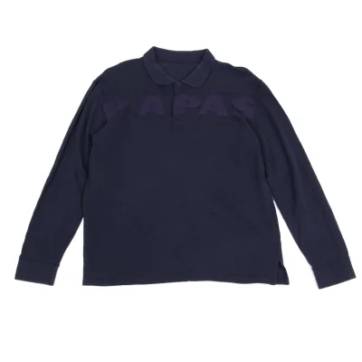 Papas Logo Patched Long Sleeve Polo Shirt