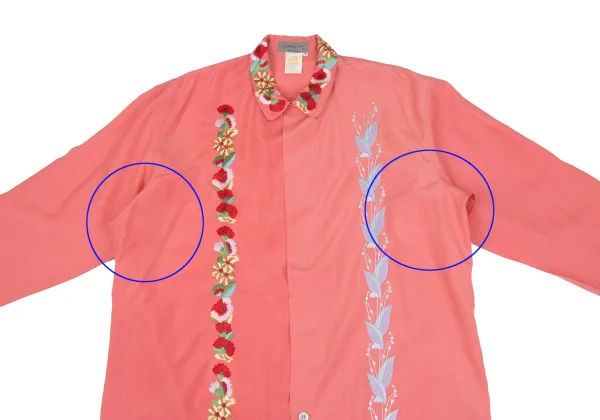 Yohji Yamamoto POUR HOMME Floral Embroidered Silk Shirt K-161227_002