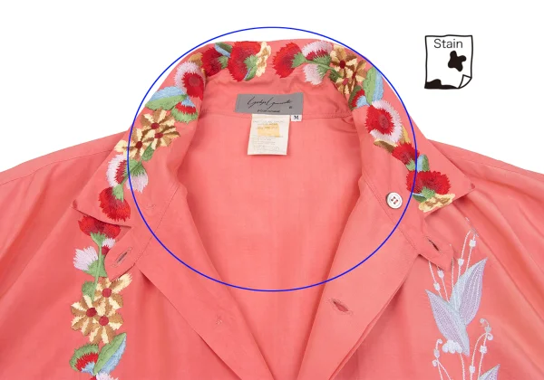 Yohji Yamamoto POUR HOMME Floral Embroidered Silk Shirt K-161227_007