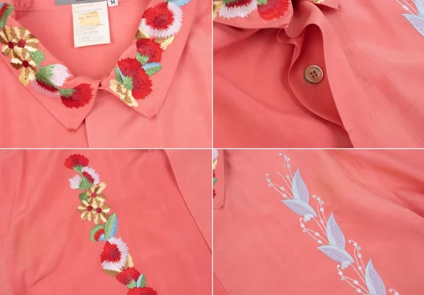 Yohji Yamamoto POUR HOMME Floral Embroidered Silk Shirt K-161227_008
