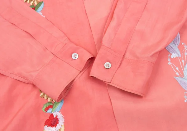 Yohji Yamamoto POUR HOMME Floral Embroidered Silk Shirt K-161227_010