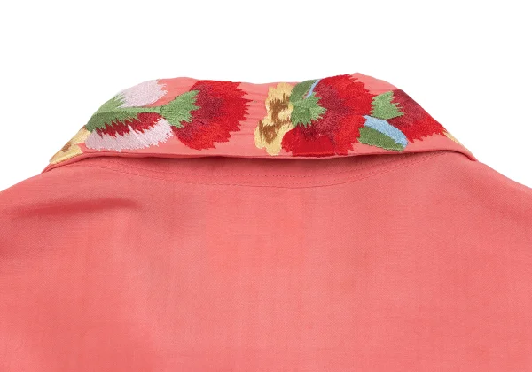 Yohji Yamamoto POUR HOMME Floral Embroidered Silk Shirt K-161227_015