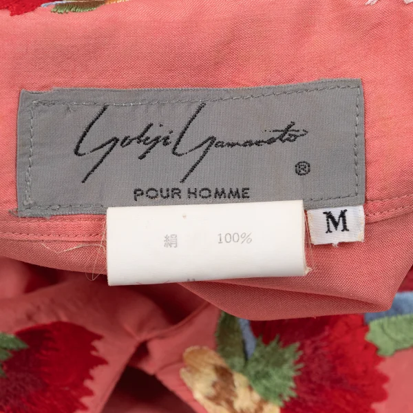 Yohji Yamamoto POUR HOMME Floral Embroidered Silk Shirt K-161227_019