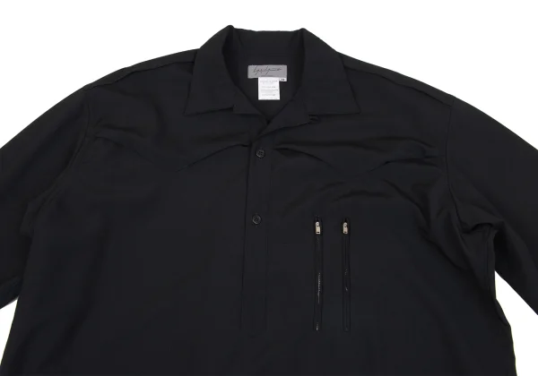Yohji Yamamoto POUR HOMME Western Yoke Zip Pocket Wool Shirt K-161230_002