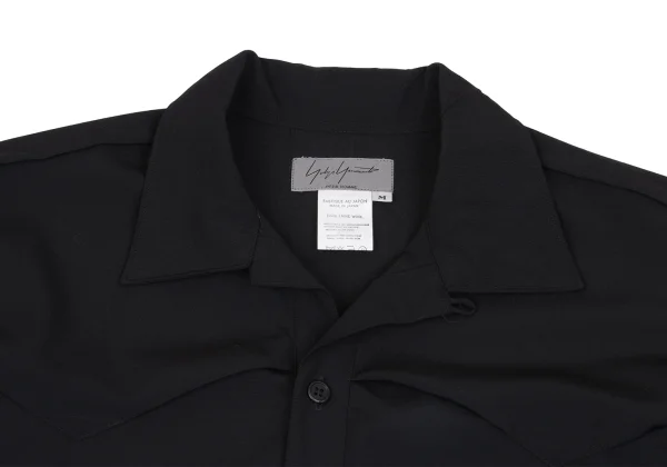 Yohji Yamamoto POUR HOMME Western Yoke Zip Pocket Wool Shirt K-161230_003