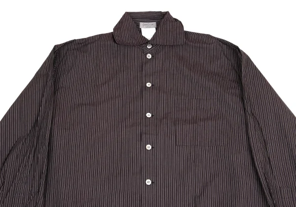 Yohji Yamamoto POUR HOMME Striped Cotton Wide Collar Shirt K-161233_002