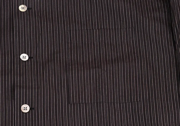 Yohji Yamamoto POUR HOMME Striped Cotton Wide Collar Shirt K-161233_004