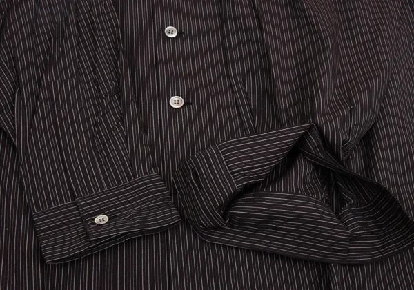 Yohji Yamamoto POUR HOMME Striped Cotton Wide Collar Shirt K-161233_006