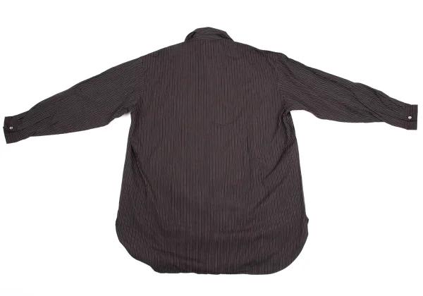 Yohji Yamamoto POUR HOMME Striped Cotton Wide Collar Shirt K-161233_010