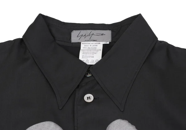 Yohji Yamamoto POUR HOMME Skull Trompe L'oeil Print Poly Shirt K-161234_004
