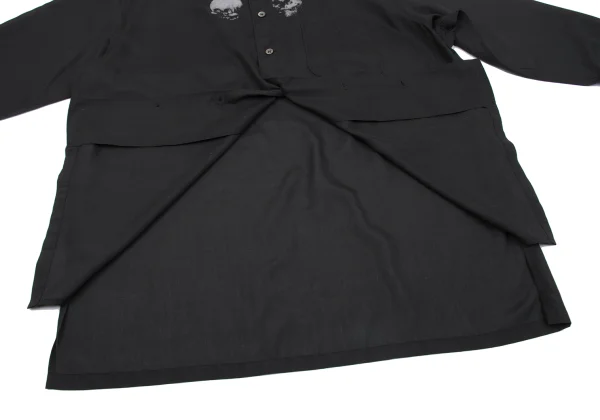 Yohji Yamamoto POUR HOMME Skull Trompe L'oeil Print Poly Shirt K-161234_011