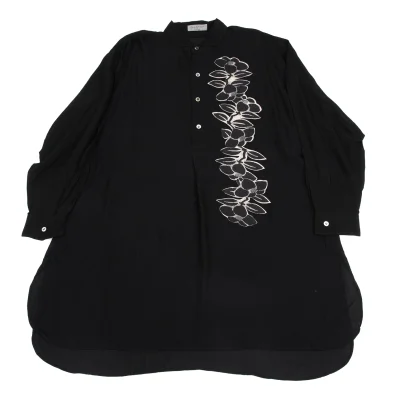 Yohji Yamamoto POUR HOMME Discharge-dyed Floral Print Pullover Shirt