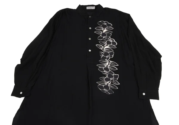 Yohji Yamamoto POUR HOMME Discharge-dyed Floral Print Pullover Shirt K-161235_002