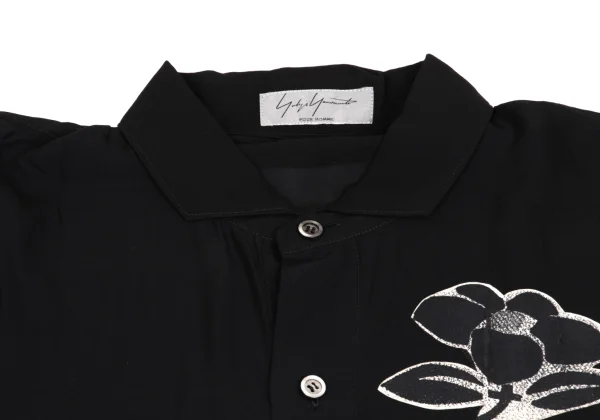 Yohji Yamamoto POUR HOMME Discharge-dyed Floral Print Pullover Shirt K-161235_003