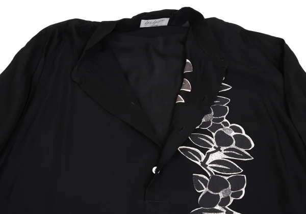 Yohji Yamamoto POUR HOMME Discharge-dyed Floral Print Pullover Shirt K-161235_005