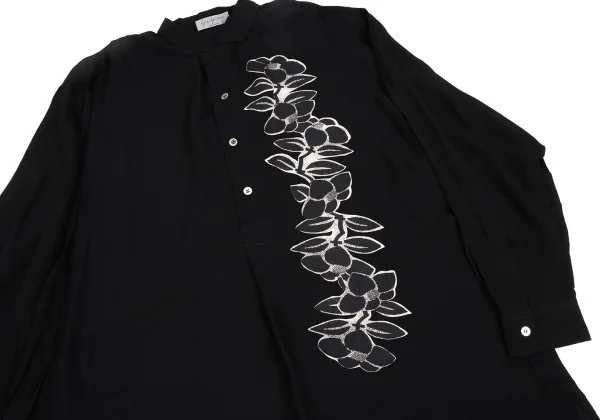 Yohji Yamamoto POUR HOMME Discharge-dyed Floral Print Pullover Shirt K-161235_006