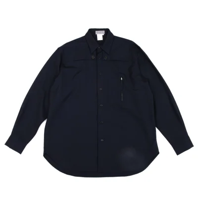 Yohji Yamamoto POUR HOMME Wool Zip Pocket Flap Shirt
