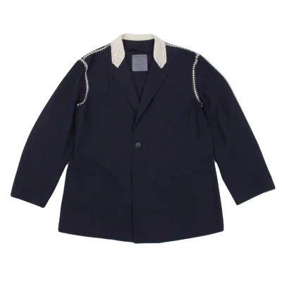 Yohji Yamamoto POUR HOMME Crochet Switching Wool Gaba Jacket