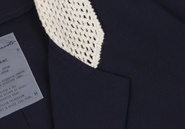Yohji Yamamoto POUR HOMME Crochet Switching Wool Gaba Jacket K-161239_004