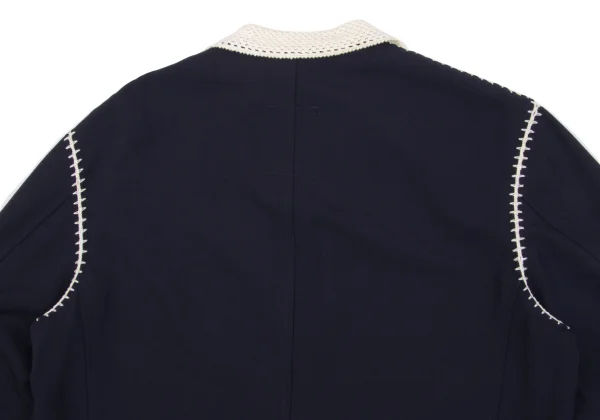 Yohji Yamamoto POUR HOMME Crochet Switching Wool Gaba Jacket K-161239_014