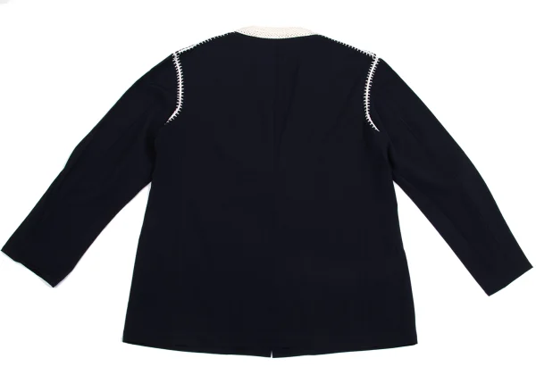 Yohji Yamamoto POUR HOMME Crochet Lace-trimmed Wool Gaba Jacket K-161240_011