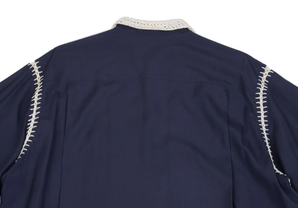 Yohji Yamamoto POUR HOMME Crochet Lace Switching Shirt K-161242_011