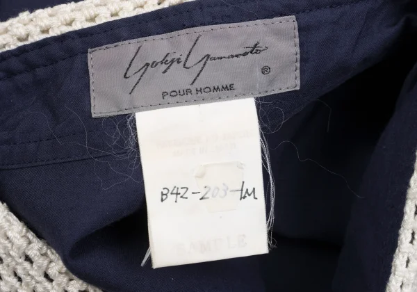Yohji Yamamoto POUR HOMME Crochet Lace Switching Shirt K-161242_013