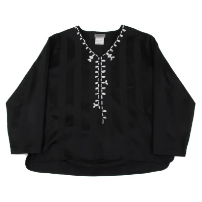 Yohji Yamamoto POUR HOMME Stripe Jacquard Stitch Top