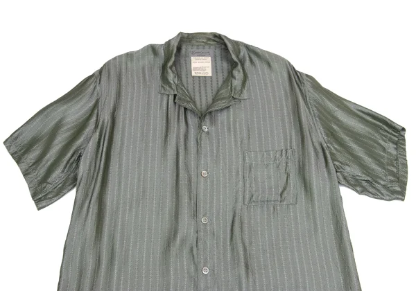 Yohji Yamamoto POUR HOMME Stripe Jacquard Rayon Shirt K-161245_002