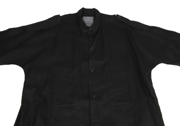 Yohji Yamamoto POUR HOMME Linen Epaulette Shirt Coat K-161246_002