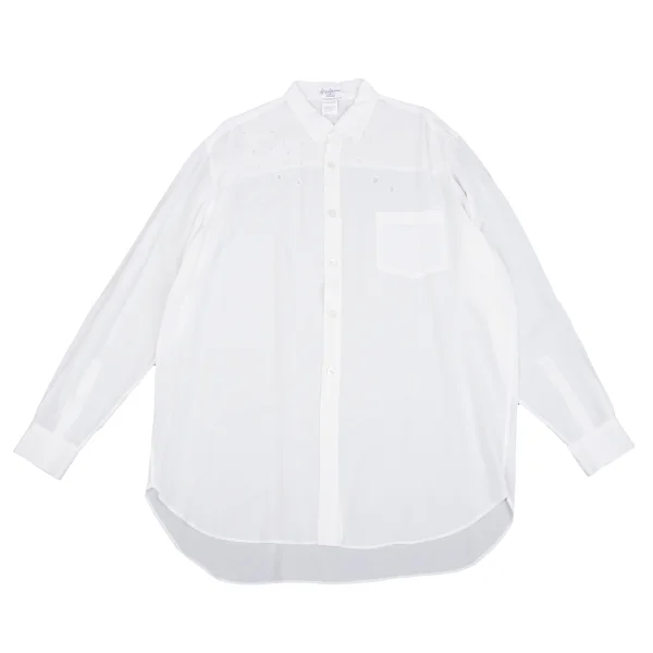 Yohji Yamamoto POUR HOMME Dot Cutting Rayon Shirt White M K-161248_001