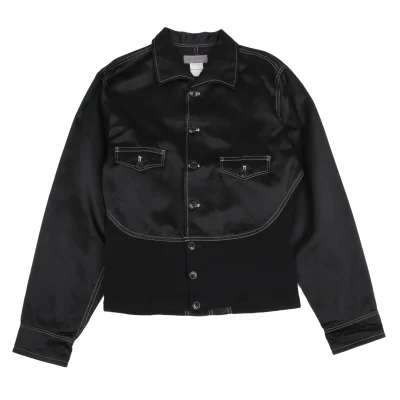 Yohji Yamamoto POUR HOMME Knit Switching Shiny Shirt Jacket