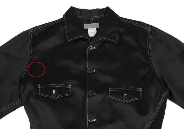 Yohji Yamamoto POUR HOMME Knit Switching Shiny Shirt Jacket K-161251_002