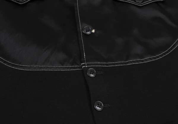 Yohji Yamamoto POUR HOMME Knit Switching Shiny Shirt Jacket K-161251_011