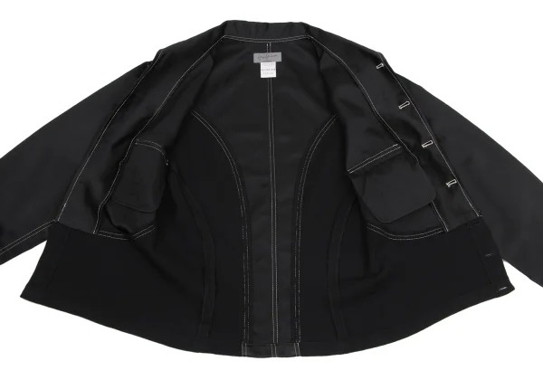 Yohji Yamamoto POUR HOMME Knit Switching Shiny Shirt Jacket K-161251_012