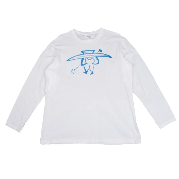 Yohji Yamamoto POUR HOMME Drawing Printed T Shirt White M K-161253_001