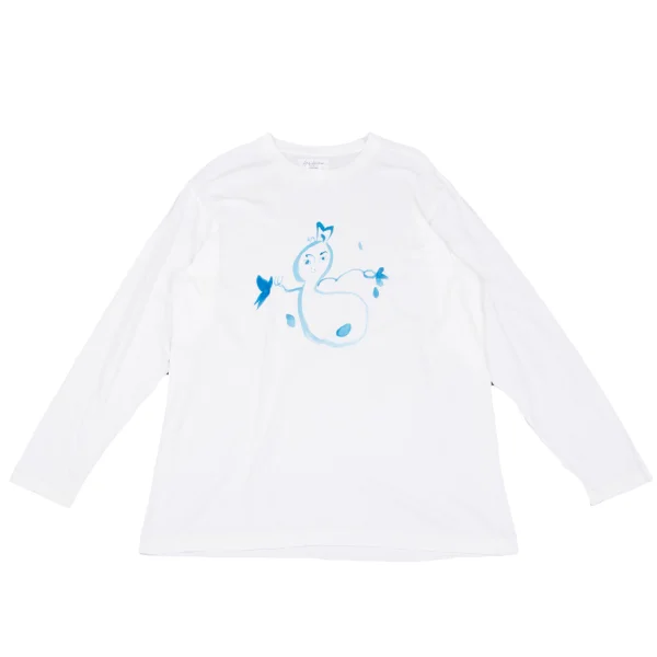 Yohji Yamamoto POUR HOMME Snowman Drawing Print Top White M K-161255_001