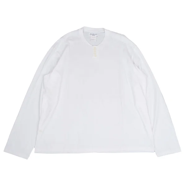Yohji Yamamoto POUR HOMME Henley Neck Cotton Top White M K-161259_001