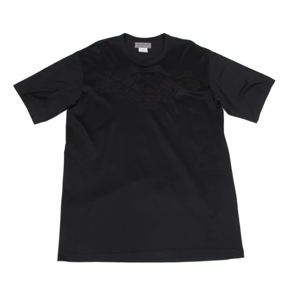 Yohji Yamamoto POUR HOMME Geometric Sashiko T Shirt Black S-M K-161262_001