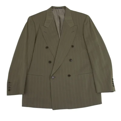 VALENTINO GARAVANI Wool Blend Stripe Double Jacket