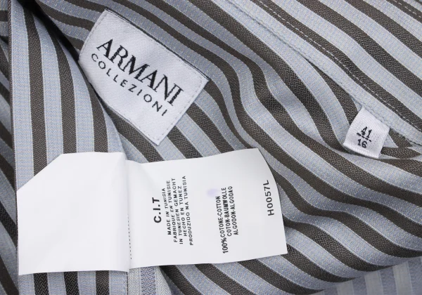 ARMANI COLLEZIONI Cotton Striped Long Sleeve Shirt K-161265_011