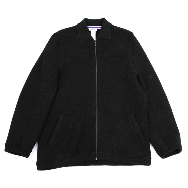 GIANNI VERSACE Angora Blend Zip Knit Blouson Charcoal 52 K-161272_001