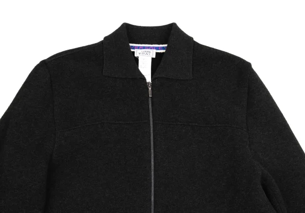 GIANNI VERSACE Angora Blend Zip Knit Blouson K-161272_002