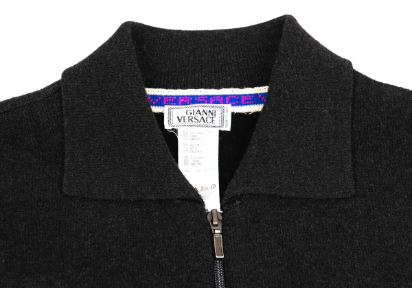 GIANNI VERSACE Angora Blend Zip Knit Blouson K-161272_003