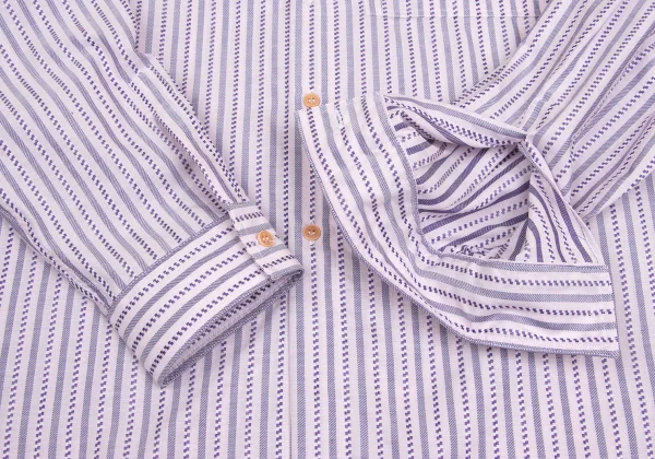 GIANNI VERSACE Checked Stripe Woven Long Sleeve Shirt K-161274_007