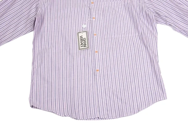 GIANNI VERSACE Checked Stripe Woven Long Sleeve Shirt K-161274_008