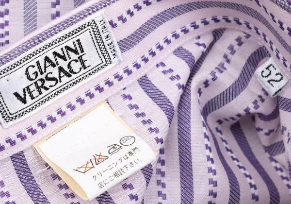 GIANNI VERSACE Checked Stripe Woven Long Sleeve Shirt K-161274_012