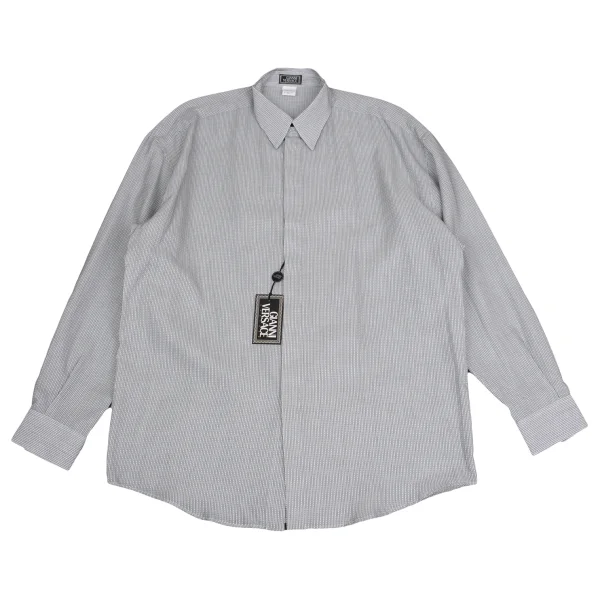 GIANNI VERSACE Pin Dot Stripe Woven Long Sleeve Shirt White,Black 52 K-161275_001