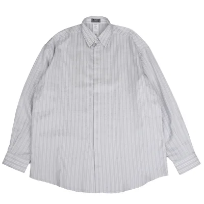 GIANNI VERSACE Spiral Stripe Woven Long Sleeve Shirt