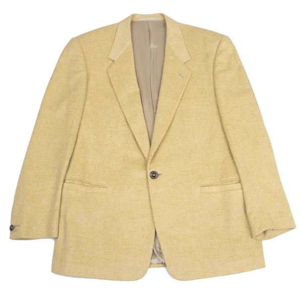 GIANNI VERSACE Mottled Pattern Woven Cashmere Jacket Ivory 54 K-161277_001